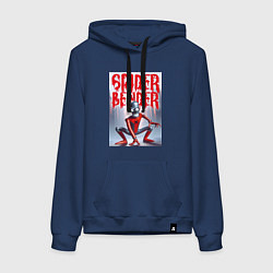 Толстовка-худи хлопковая женская Spider Bender - ai art collab, цвет: тёмно-синий