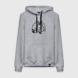 Толстовка-худи хлопковая женская Я всё могу но не буду, цвет: меланж