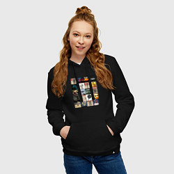 Толстовка-худи хлопковая женская Skillet - обложки, цвет: черный — фото 2