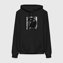 Толстовка-худи хлопковая женская Каратель y2k, цвет: черный