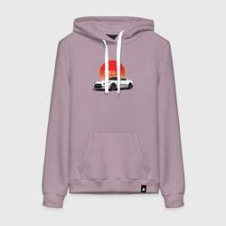 Толстовка-худи хлопковая женская Godzilla - Nissan GTR, цвет: сиреневый