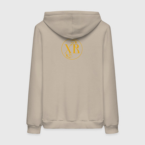 Женская толстовка-худи Христос воскресе из мертвых желтый орнамент / Миндальный – фото 2