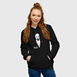 Толстовка-худи хлопковая женская The cookfather, цвет: черный — фото 2