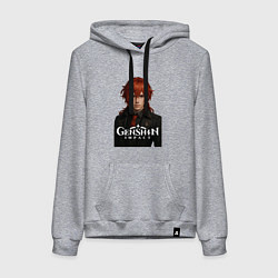 Толстовка-худи хлопковая женская Дилюк Геншин Импакт, цвет: меланж