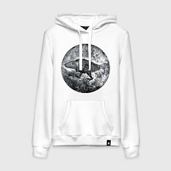 Толстовка-худи хлопковая женская Путешествие в Ригу, цвет: белый