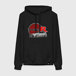 Толстовка-худи хлопковая женская Honda Civic Type R, цвет: черный