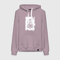 Толстовка-худи хлопковая женская Белый жеребец, цвет: сиреневый