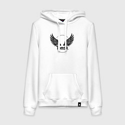 Толстовка-худи хлопковая женская Крылья Томска, цвет: белый