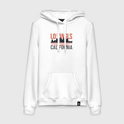 Толстовка-худи хлопковая женская California - Los Angeles, цвет: белый