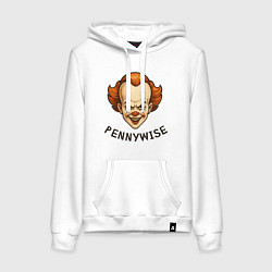 Толстовка-худи хлопковая женская Пеннивайз - It, цвет: белый
