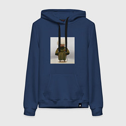 Толстовка-худи хлопковая женская Джигит, цвет: тёмно-синий