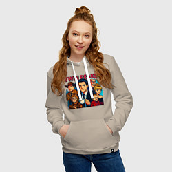 Толстовка-худи хлопковая женская Twin Peaks Multi, цвет: миндальный — фото 2