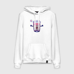 Толстовка-худи хлопковая женская Coffee relax, цвет: белый