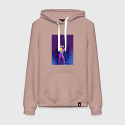 Толстовка-худи хлопковая женская Bohemian rhapsody, цвет: пыльно-розовый