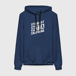 Толстовка-худи хлопковая женская Прямиком из Калифорнии, цвет: тёмно-синий