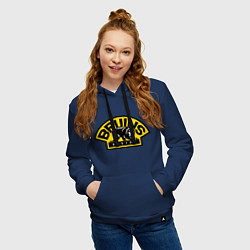 Толстовка-худи хлопковая женская HC Boston Bruins Label, цвет: тёмно-синий — фото 2