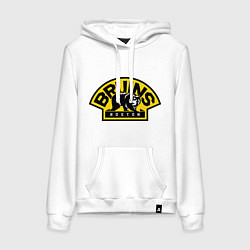 Толстовка-худи хлопковая женская HC Boston Bruins Label, цвет: белый