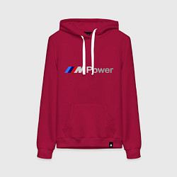 Толстовка-худи хлопковая женская BMW M Power, цвет: маджента