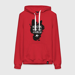 Толстовка-худи хлопковая женская Хьюстон, у нас проблемы, цвет: красный