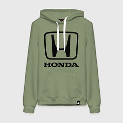 Толстовка-худи хлопковая женская Honda logo, цвет: авокадо