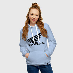 Толстовка-худи хлопковая женская Honda Motor, цвет: мягкое небо — фото 2