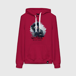 Толстовка-худи хлопковая женская The Witcher 3, цвет: маджента