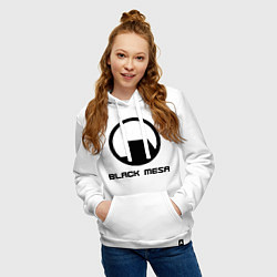 Толстовка-худи хлопковая женская Black Mesa: Logo, цвет: белый — фото 2