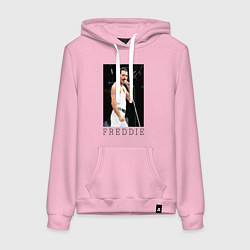 Толстовка-худи хлопковая женская Queen: Freddie, цвет: светло-розовый