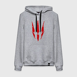 Толстовка-худи хлопковая женская Ведьмак 3, цвет: меланж