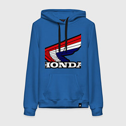 Толстовка-худи хлопковая женская Honda, цвет: синий