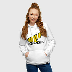 Толстовка-худи хлопковая женская Honda, цвет: белый — фото 2