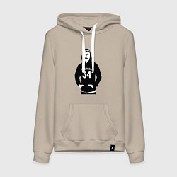 Толстовка-худи хлопковая женская Stalingrad 34, цвет: миндальный