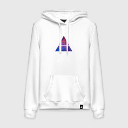 Толстовка-худи хлопковая женская 30 STM: cosmos, цвет: белый