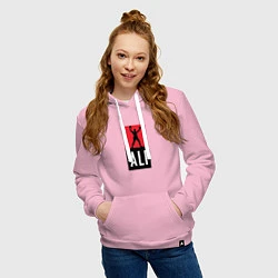 Толстовка-худи хлопковая женская Ali by boxcluber, цвет: светло-розовый — фото 2