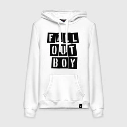 Толстовка-худи хлопковая женская Fall Out Boy: Words, цвет: белый