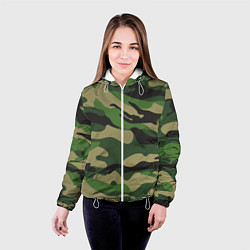 Куртка с капюшоном женская Камуфляж: хаки/зеленый, цвет: 3D-белый — фото 2
