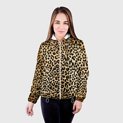 Куртка с капюшоном женская Гепард (шкура), цвет: 3D-белый — фото 2