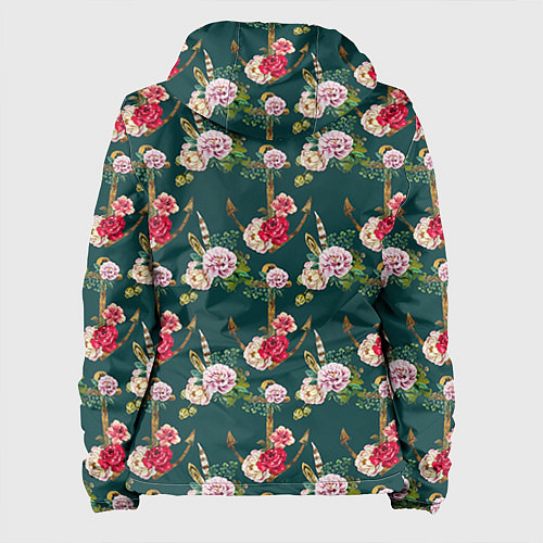 Женская куртка Цветы и бабочки 7 / 3D-Черный – фото 2