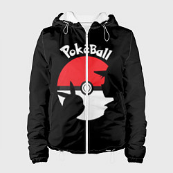 Куртка с капюшоном женская Pokeball, цвет: 3D-белый
