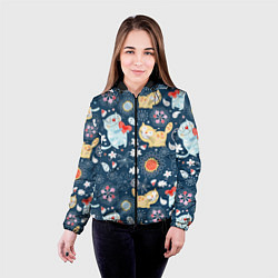 Куртка с капюшоном женская Котята, цвет: 3D-черный — фото 2