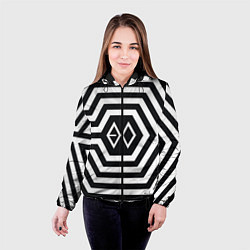 Куртка с капюшоном женская EXO Geometry, цвет: 3D-черный — фото 2