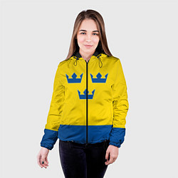 Куртка с капюшоном женская Сборная Швеции: домашняя форма, цвет: 3D-черный — фото 2