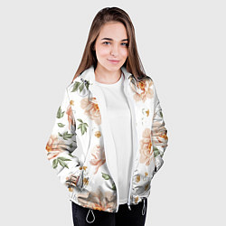 Куртка с капюшоном женская Красивые цветы, цвет: 3D-белый — фото 2