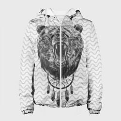 Куртка с капюшоном женская Bear Dreamcatcher, цвет: 3D-белый