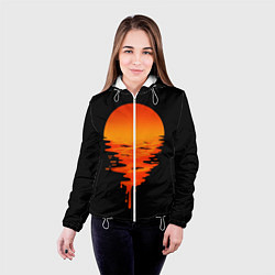 Куртка с капюшоном женская Отражение Солнца, цвет: 3D-белый — фото 2