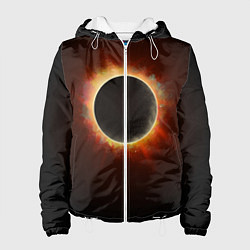 Куртка с капюшоном женская Солнечное затмение, цвет: 3D-белый