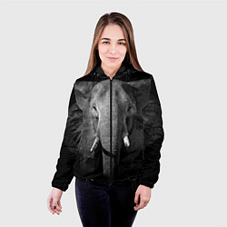 Куртка с капюшоном женская Взгляд слона, цвет: 3D-черный — фото 2