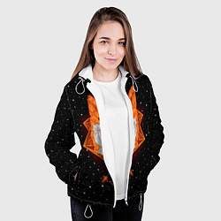 Куртка с капюшоном женская Огненный лис, цвет: 3D-белый — фото 2