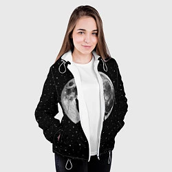 Куртка с капюшоном женская Лунный волк, цвет: 3D-белый — фото 2