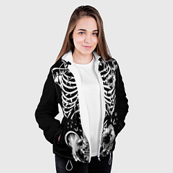Куртка с капюшоном женская Floral Skeleton, цвет: 3D-белый — фото 2